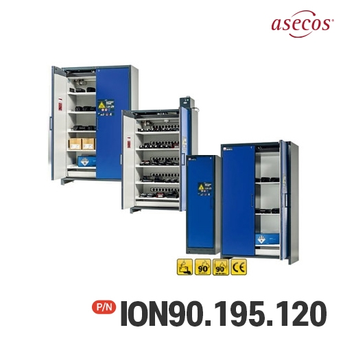 ASECOS EN90분 인증 리튬 배터리 안전보관/충전 캐비닛(대표상품코드 IO90.195.120.K3.WDC)